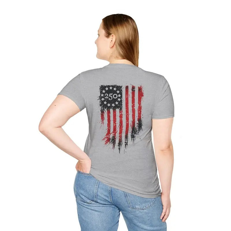250th Anniversary Distressed American Flag Graphic T-Shirt / Sweatshirt / Hoodie