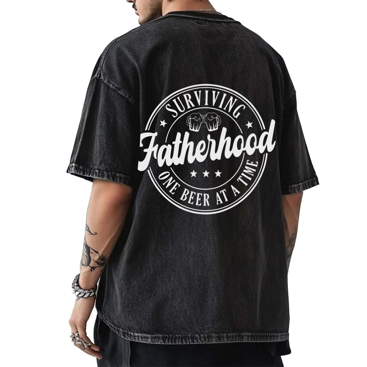 Surviving Fatherhood One Beer At A Time Funny Dad Graphic T-Shirt / Sweatshirt / Hoodie
