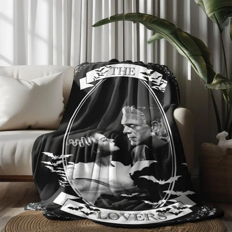 Frankenstein Monster And Bride Horror Flannel Blanket