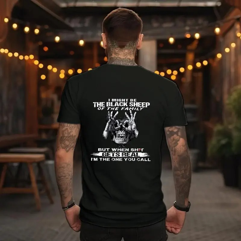 I MIGHT BE THE BLACK SHEEP OF THE FAMILY Skull With OK T-Shirt / Sweatshirt / Hoodie