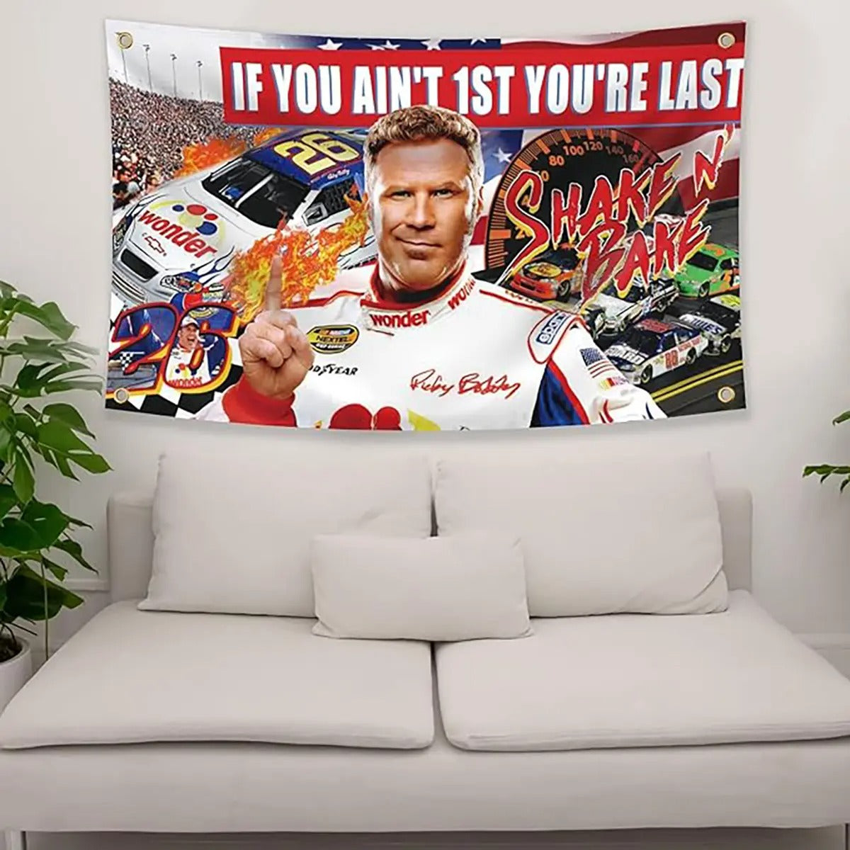 If You Ain't 1st You're Last NASCAR Funny Flag