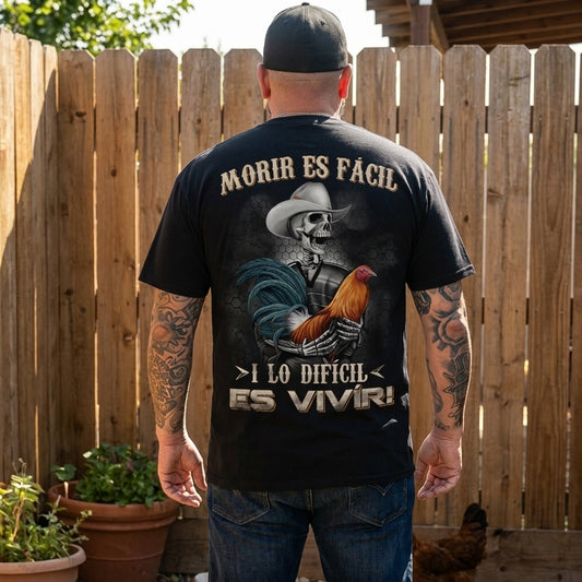 Moris Es Facil Mexican Style Big Rooster Gamefowl T-Shirt / Sweatshirt / Hoodie