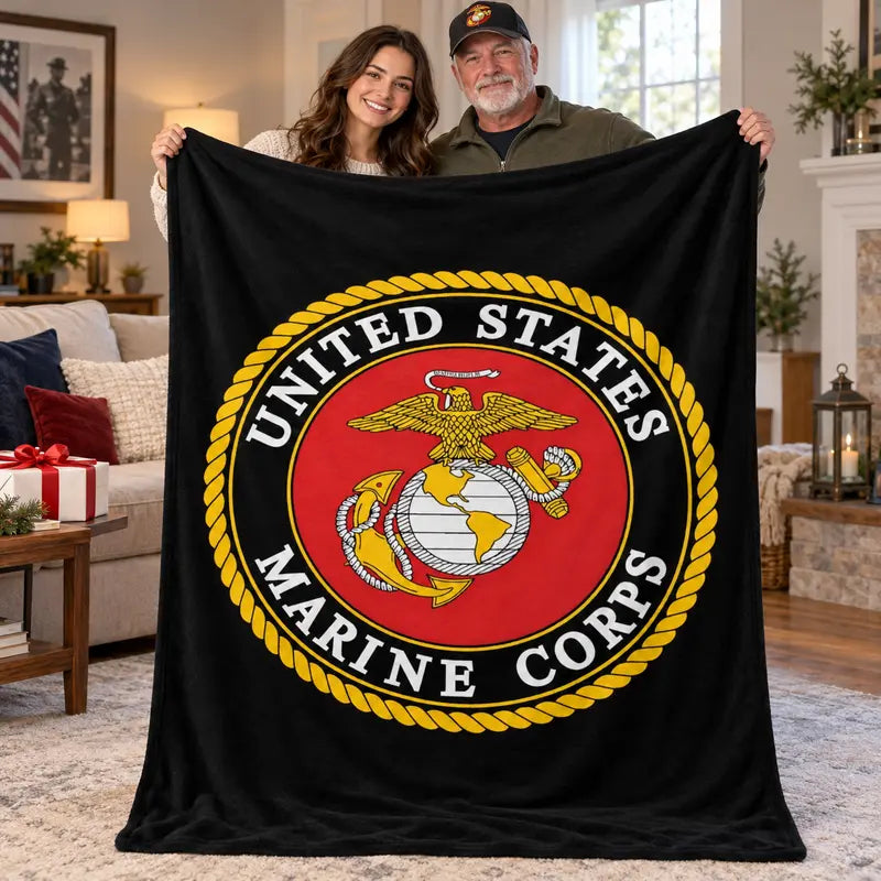 USMC Eagle Globe Anchor Semper Fidelis Patrioti Blanket