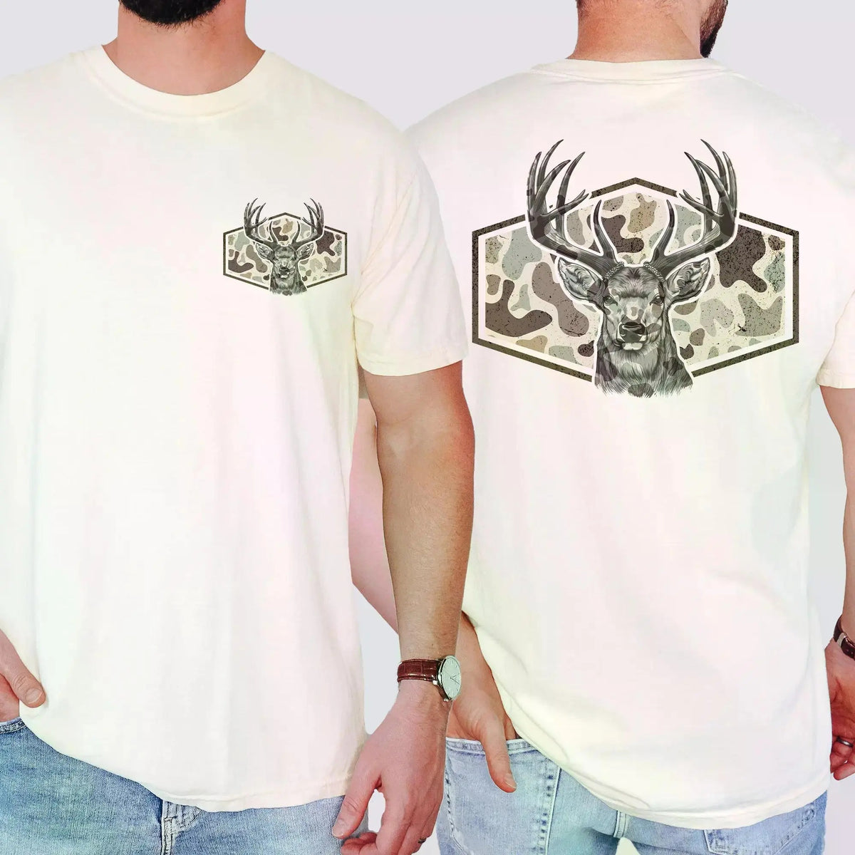 Deer Hunting Vintage Camouflage Graphic T-Shirt / Sweatshirt / Hoodie
