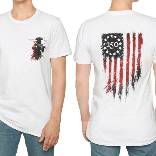 250th Anniversary Distressed American Flag Graphic T-Shirt / Sweatshirt / Hoodie