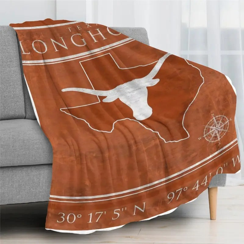 Texas Longhorn Flannel Blanket