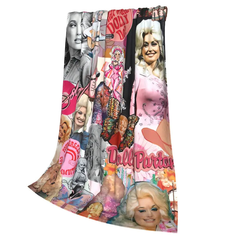 Vintage Country Music Pink Collage Flannel Blanket