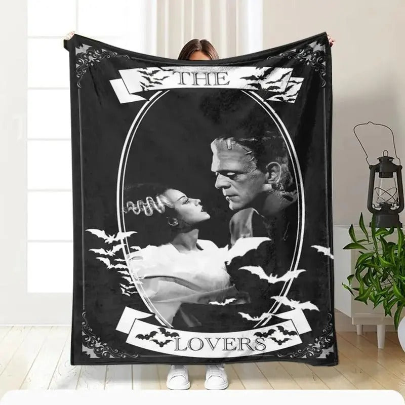 Frankenstein Monster And Bride Horror Flannel Blanket
