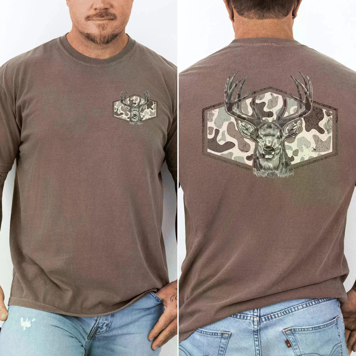 Deer Hunting Vintage Camouflage Graphic T-Shirt / Sweatshirt / Hoodie
