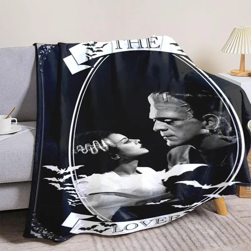 Frankenstein Monster And Bride Horror Flannel Blanket