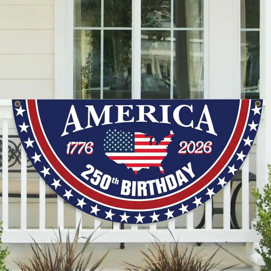America 250th Birthday Semicircular Flag
