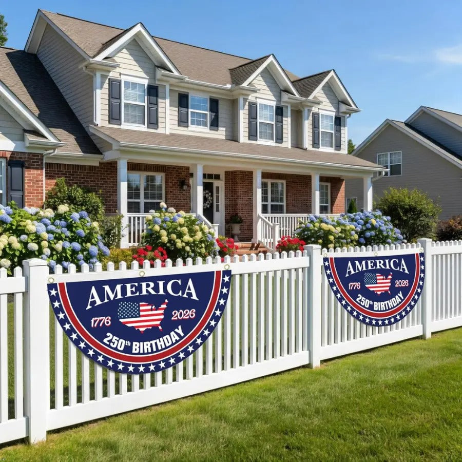 America 250th Birthday Semicircular Flag