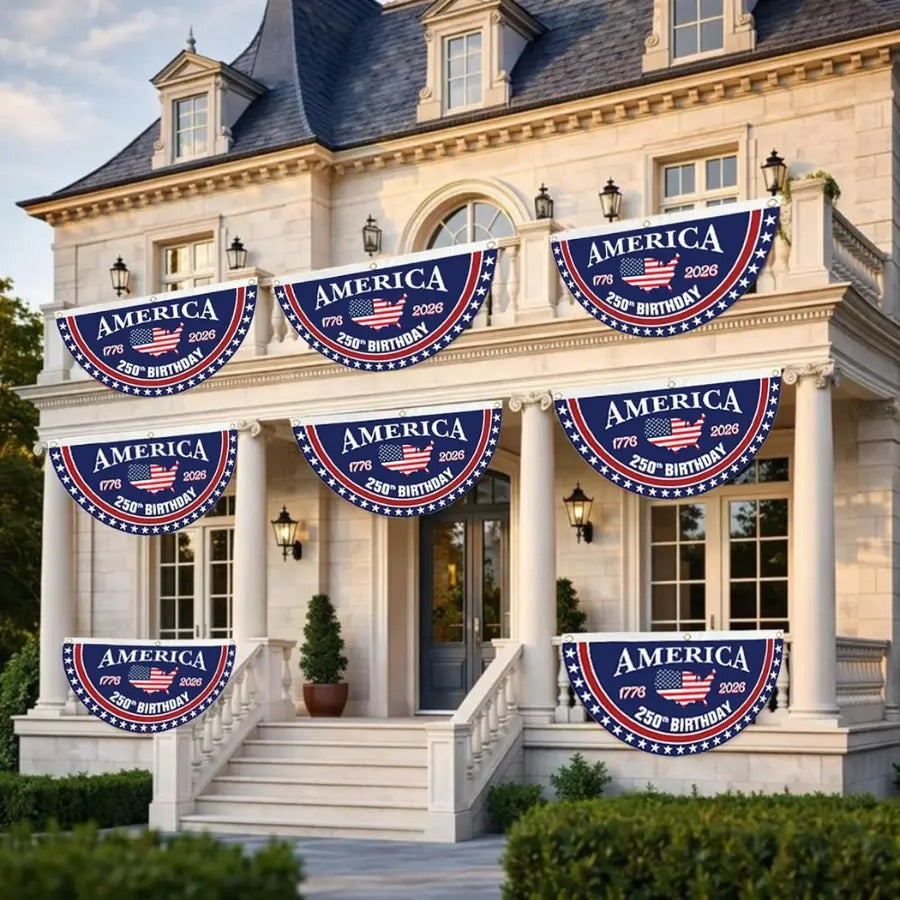 America 250th Birthday Semicircular Flag