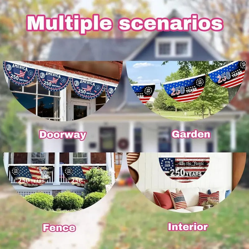 America 250th Birthday Semicircular Flag