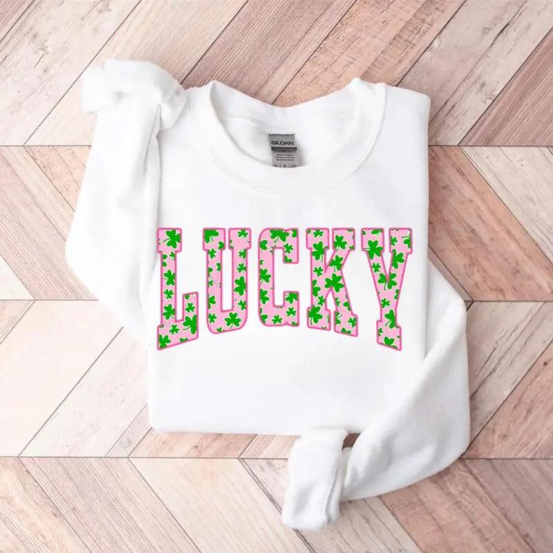 Lucky Clover Print With Green Shamrock Design T-Shirt / Sweatshirt / Hoodie