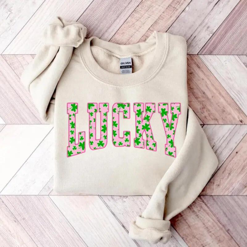 Lucky Clover Print With Green Shamrock Design T-Shirt / Sweatshirt / Hoodie