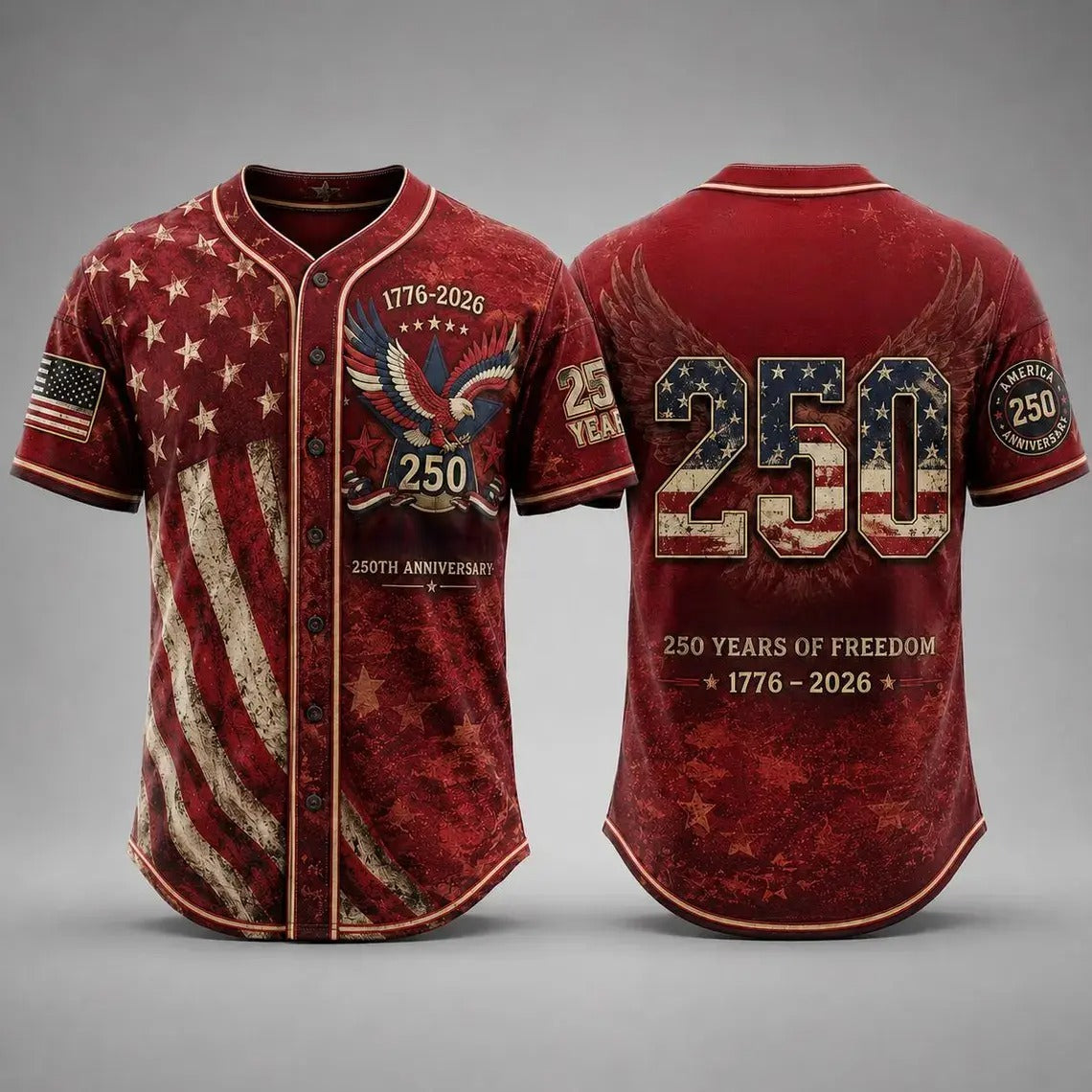America 250th Anniversary Freedom - Baseball Jersey
