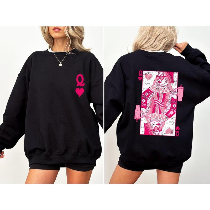 Queen of Hearts Cards Games Print T-Shirt / Sweatshirt / Hoodie