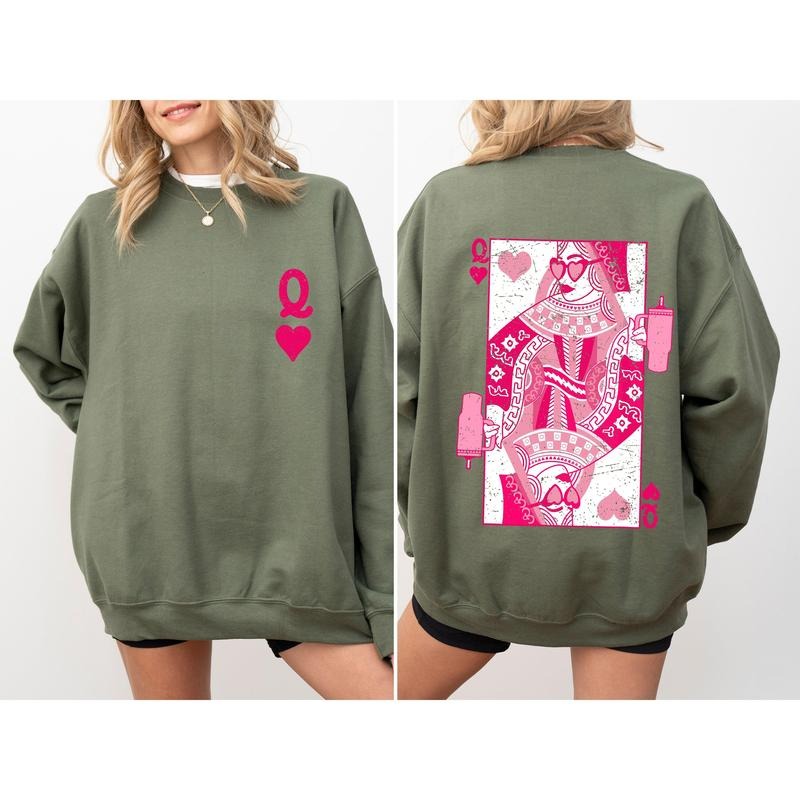 Queen of Hearts Cards Games Print T-Shirt / Sweatshirt / Hoodie