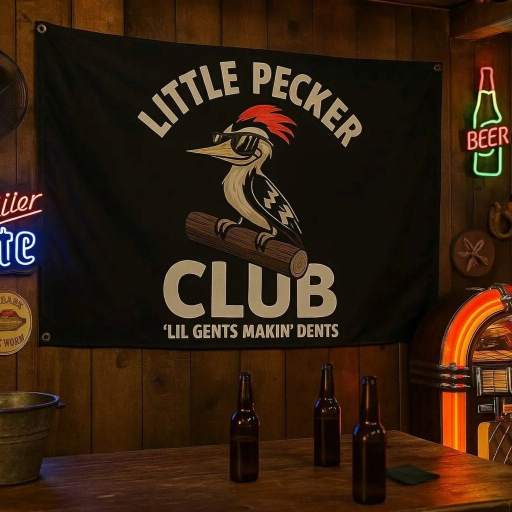 Little Pecker Club Funny Flag Wall Decor Banner