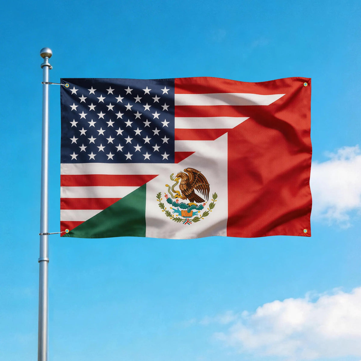 USA Mexico Friendship Flag
