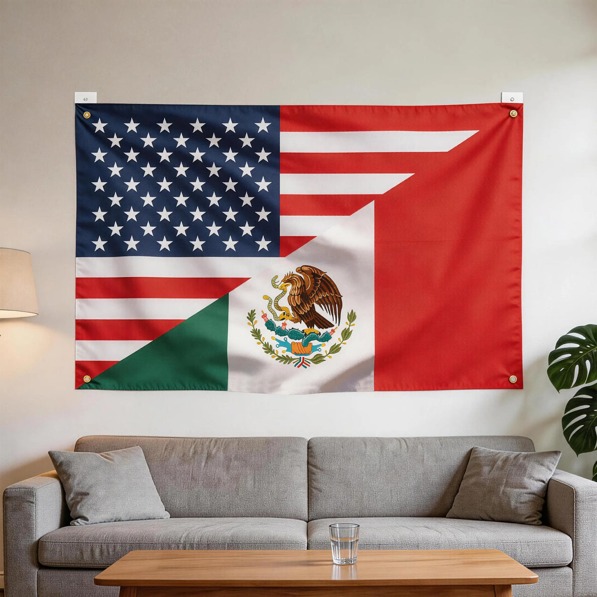 USA Mexico Friendship Flag