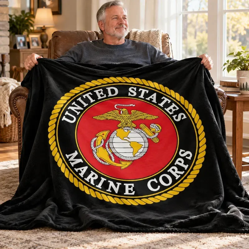 USMC Eagle Globe Anchor Semper Fidelis Patrioti Blanket