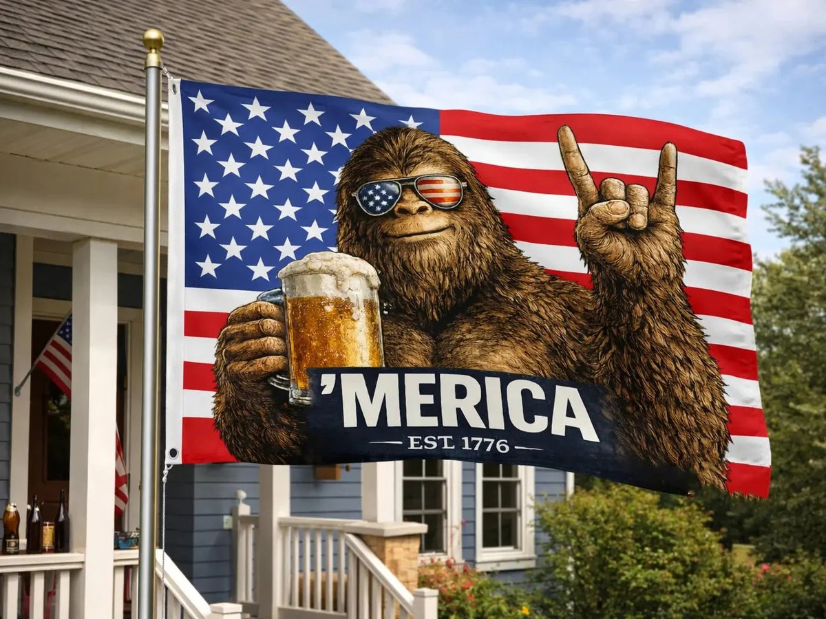 MERICA Bigfoot Flag
