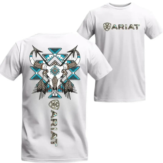 Western Bull Skull & Feathers Country Style Graphic T-Shirt / Sweatshirt / Hoodie