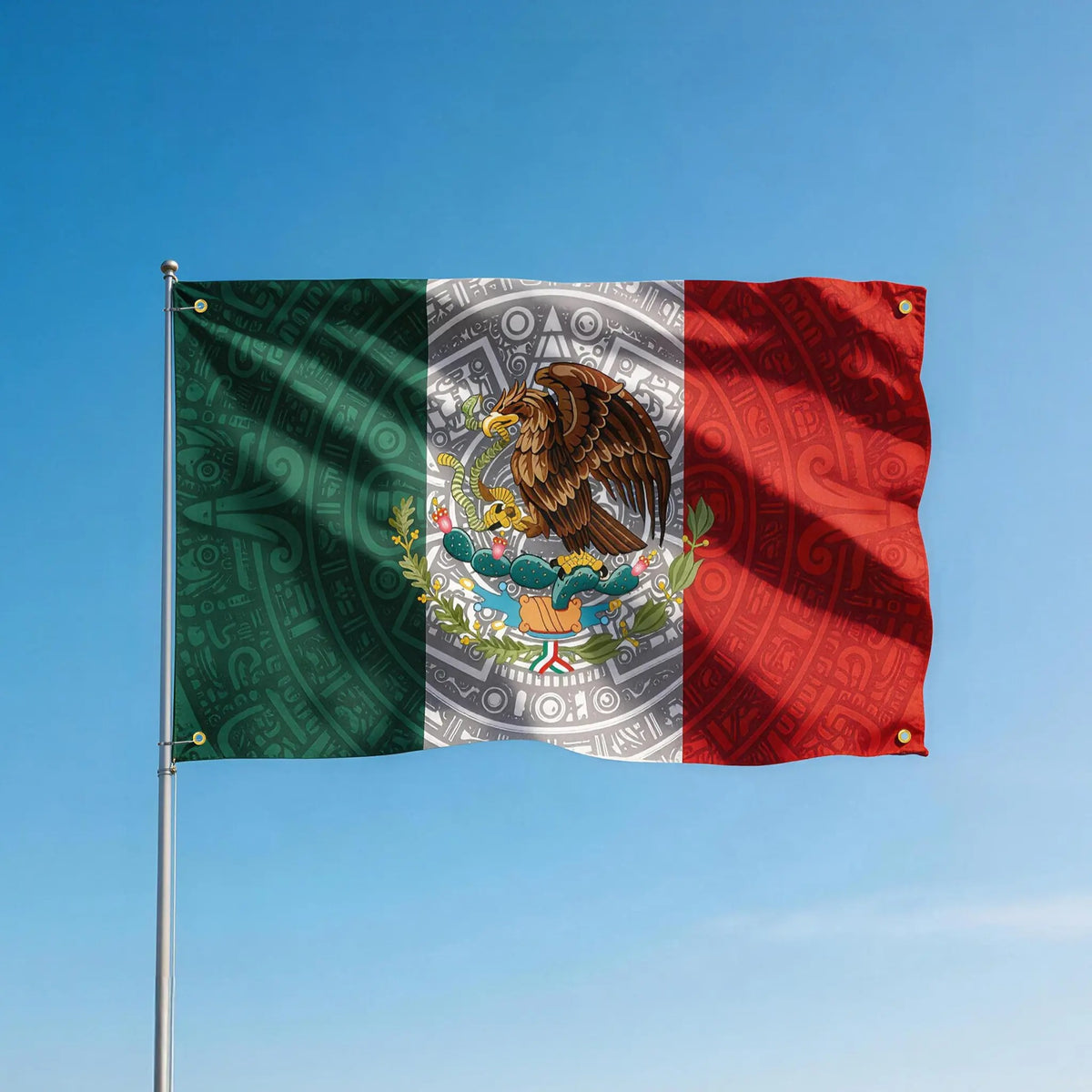 Mexican Flag Aztec Design