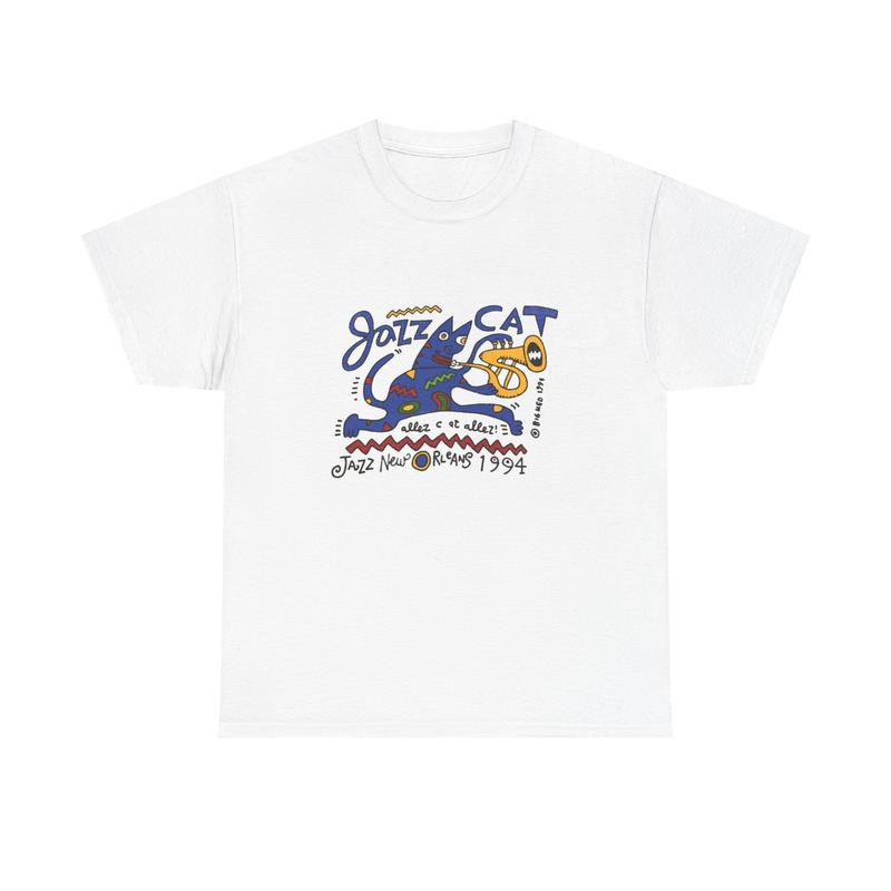 Jazz Cat Graphic Retro Cartoon Cat Playing Sax Jazz Aesthetic T-Shirt / Sweatshirt / Hoodie