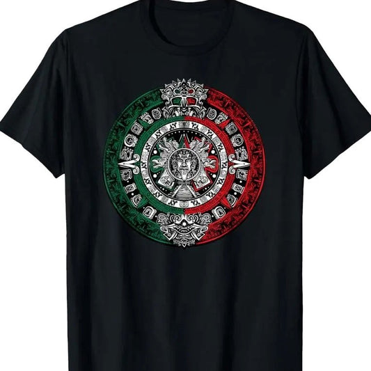 Aztec Calendar Azteca Sun Stone Mexico Flag  T-Shirt / Sweatshirt / Hoodie