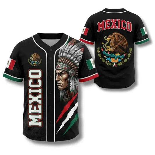 Mexico Aztec Warrior - Baseball Jersey
