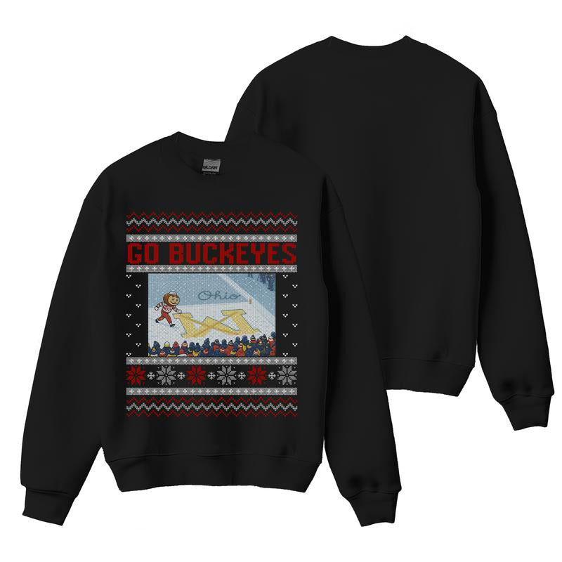 Ohio vs Michigan Rivalry  Script Ohio on Big M Christmas T-Shirt / Sweatshirt / Hoodie