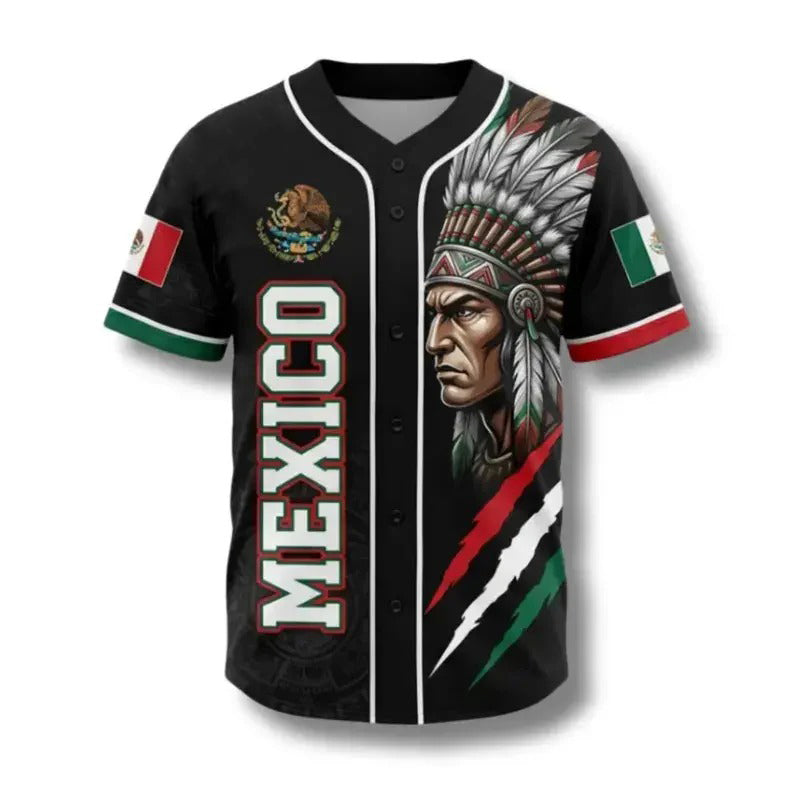 Mexico Aztec Warrior - Baseball Jersey
